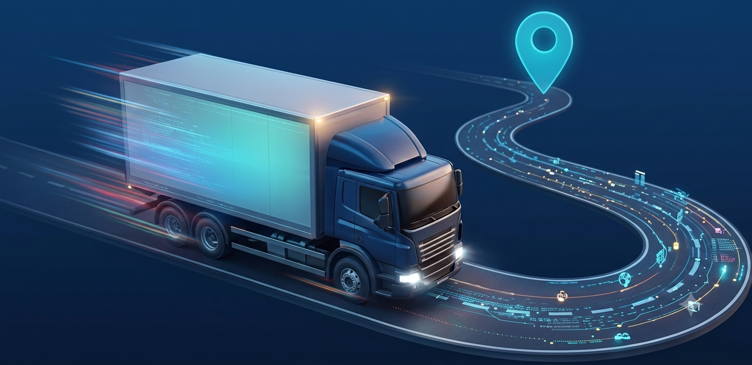 Truck logistics illustration